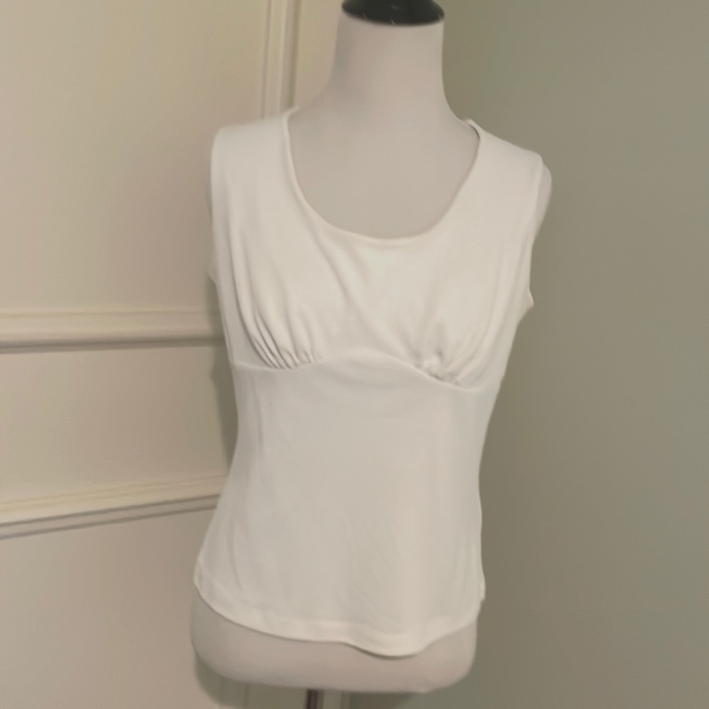 Salvador Ferragamo sleeve less white top size 44 Italian